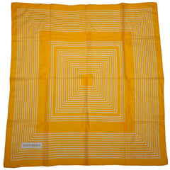 Vintage 1970s Yves Saint Laurent Geometric Scarf Yellow White Squares 35.5 Inch - Poppy's Vintage Clothing