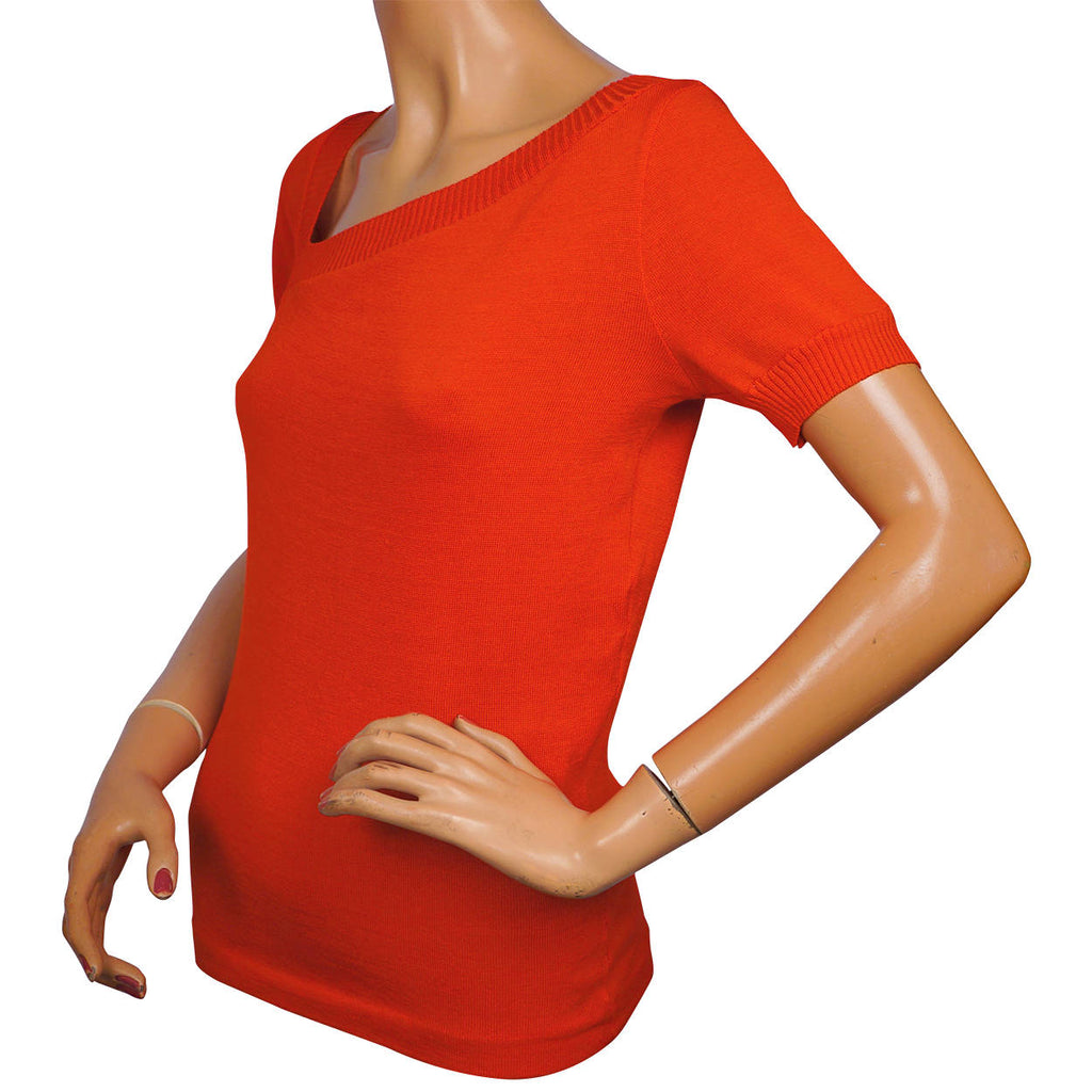 Vintage Yves Saint Laurent Red Sweater Top 1980s Rive Gauche Paris - 36 - Poppy's Vintage Clothing