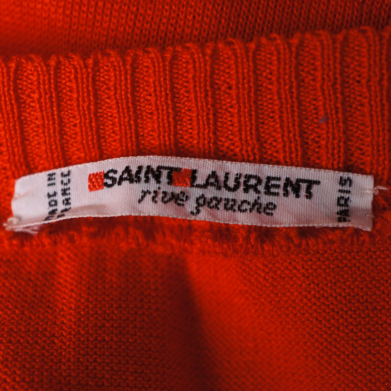 Vintage Yves Saint Laurent Red Sweater Top 1980s Rive Gauche Paris - 36 - Poppy's Vintage Clothing