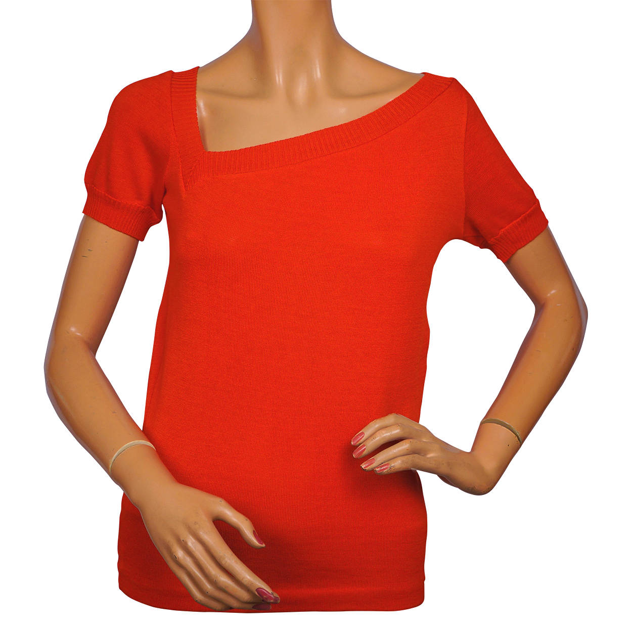 Vintage Yves Saint Laurent Red Sweater Top 1980s Rive Gauche Paris - 36 - Poppy's Vintage Clothing