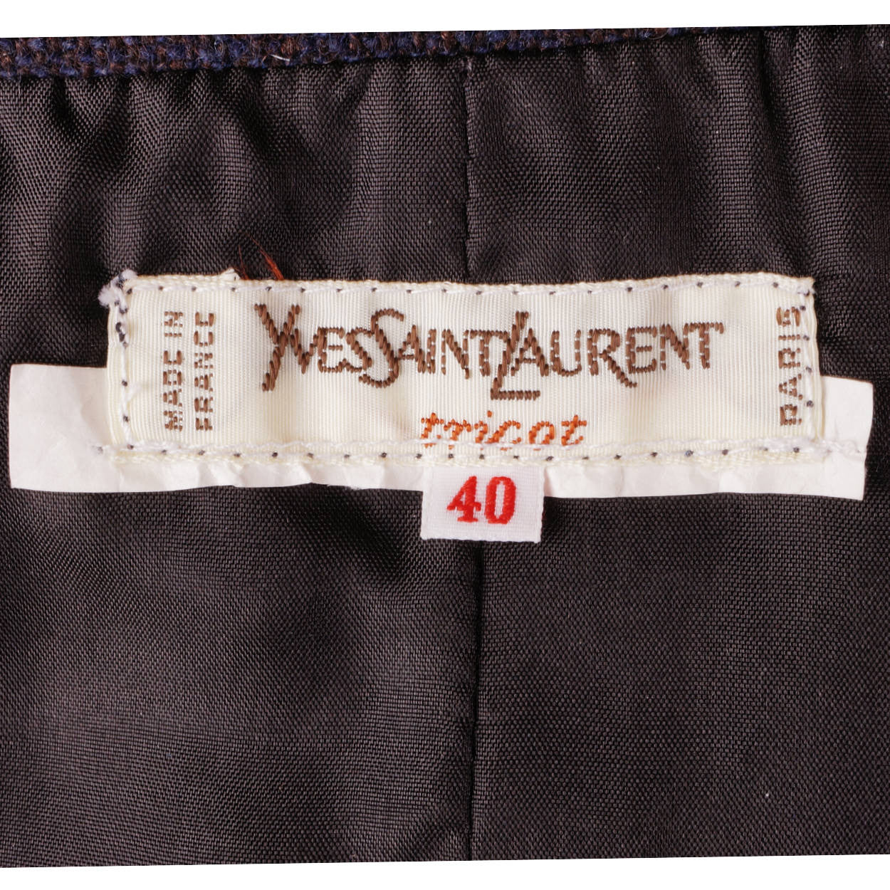 Vintage Yves Saint Laurent Striped Wool Wrap Skirt 1970s Made in France Size S - Poppy's Vintage Clothing