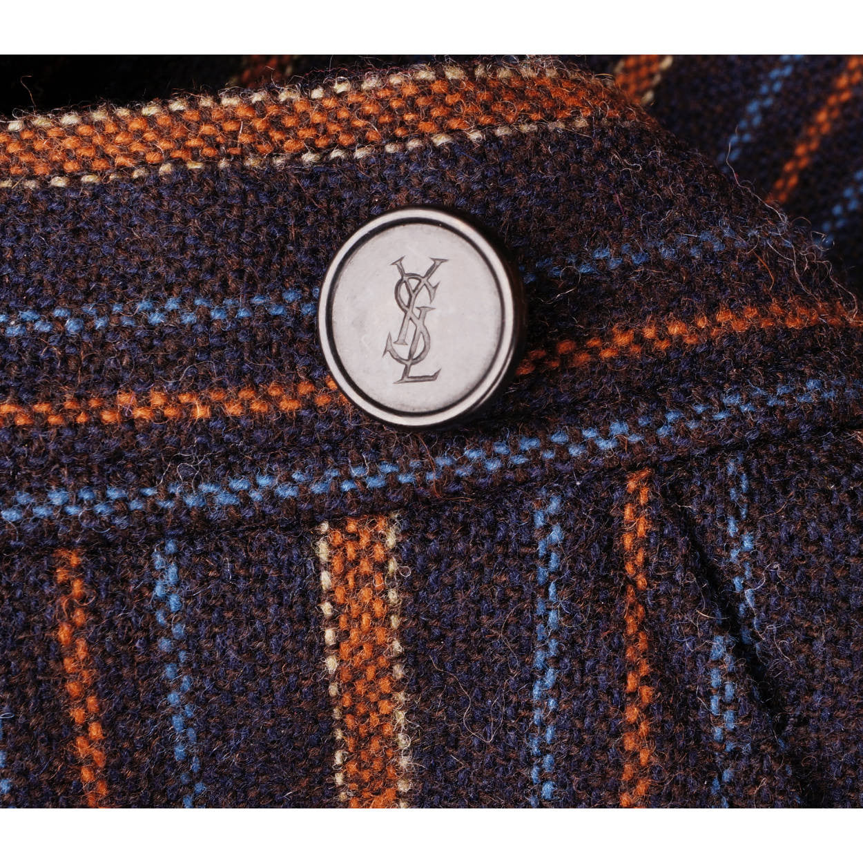 Vintage Yves Saint Laurent Striped Wool Wrap Skirt 1970s Made in France Size S - Poppy's Vintage Clothing