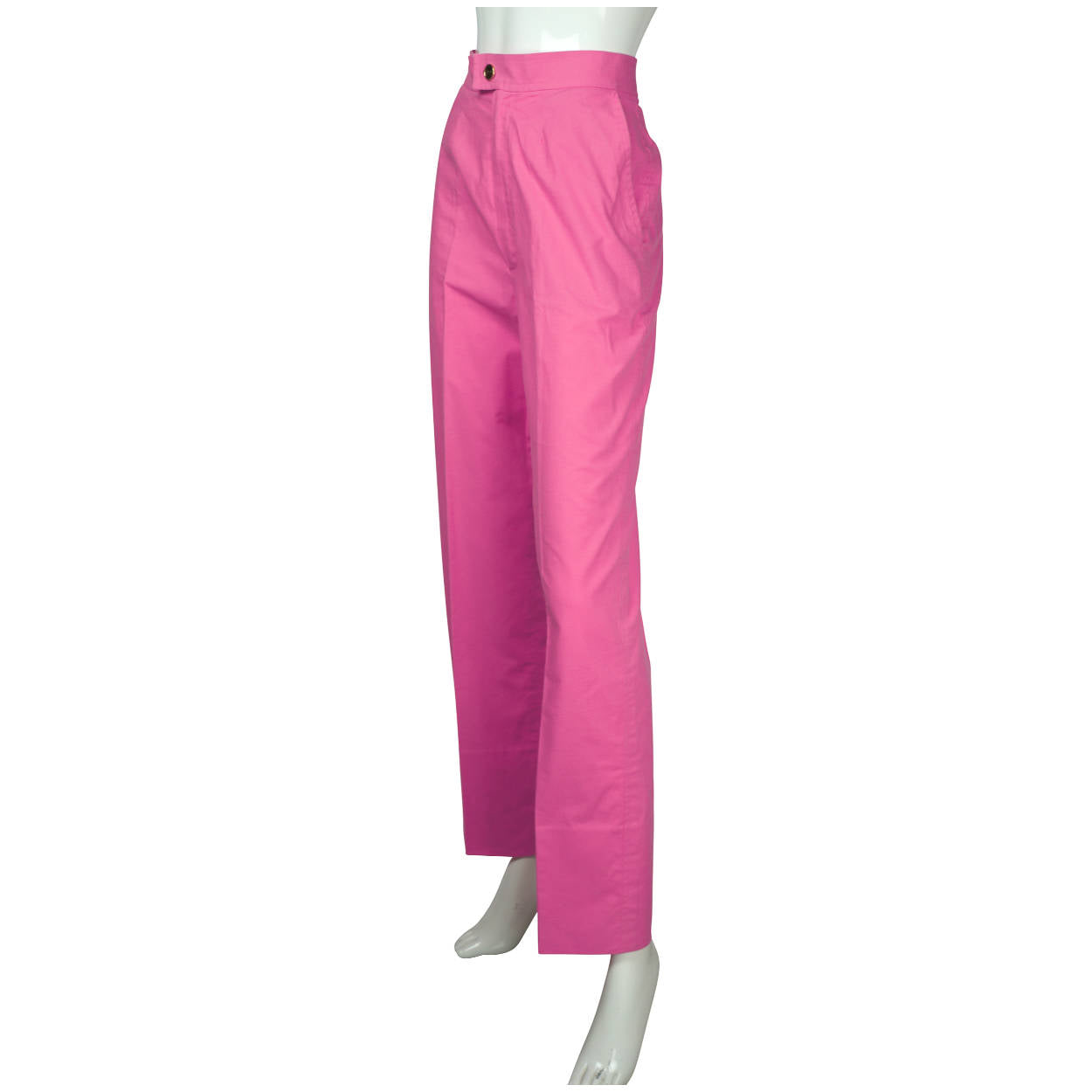 Vintage 1970s Yves Saint Laurent Tricot Paris Pink Cotton Pants NWOT Size M - Poppy's Vintage Clothing