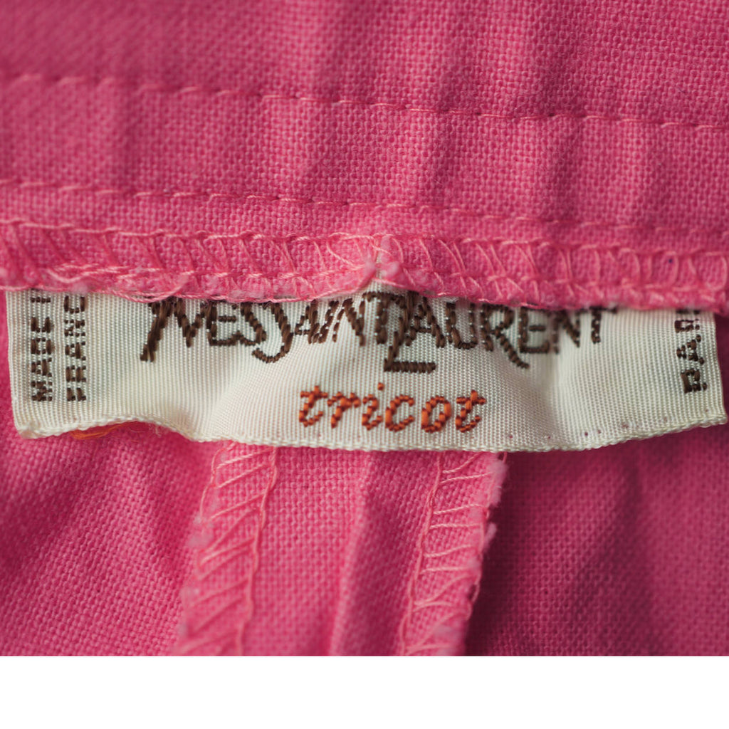 Vintage 1970s Yves Saint Laurent Tricot Paris Pink Cotton Pants NWOT Size M - Poppy's Vintage Clothing