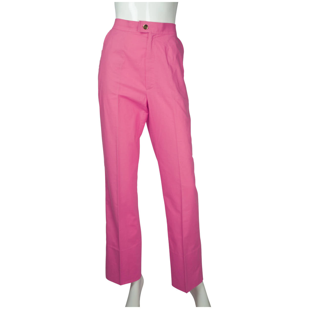 Vintage 1970s Yves Saint Laurent Tricot Paris Pink Cotton Pants NWOT Size M