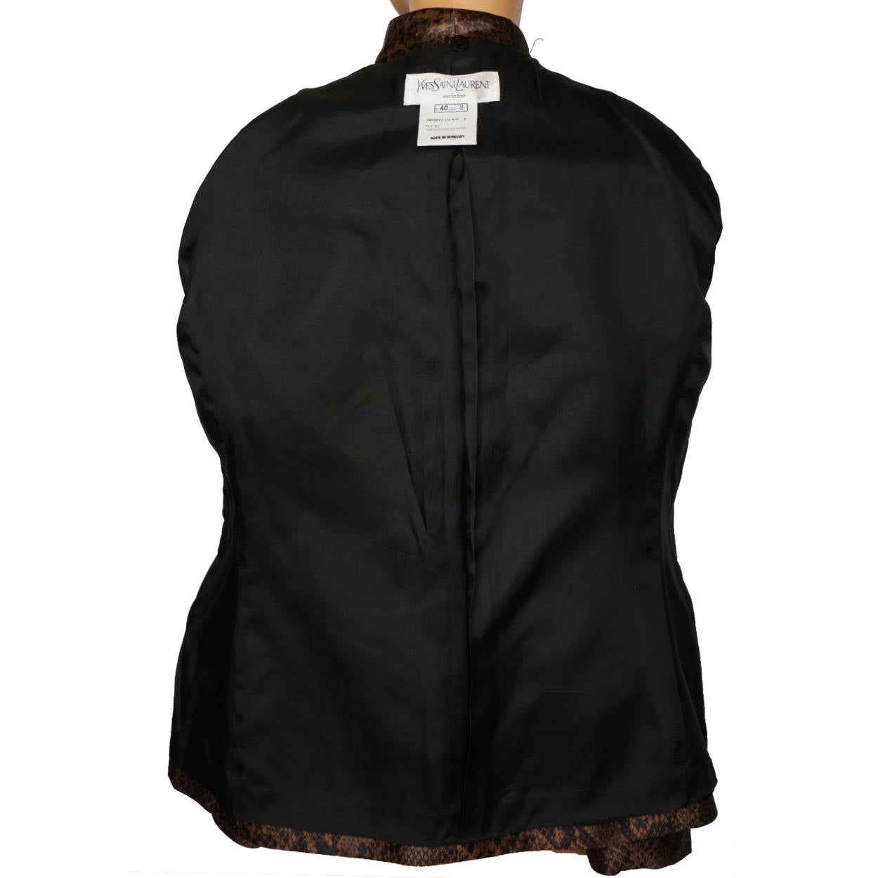 Vintage 1980s Yves St Laurent Suit Jacket Brown Snakeskin Pattern Ladies M 40 - Poppy's Vintage Clothing