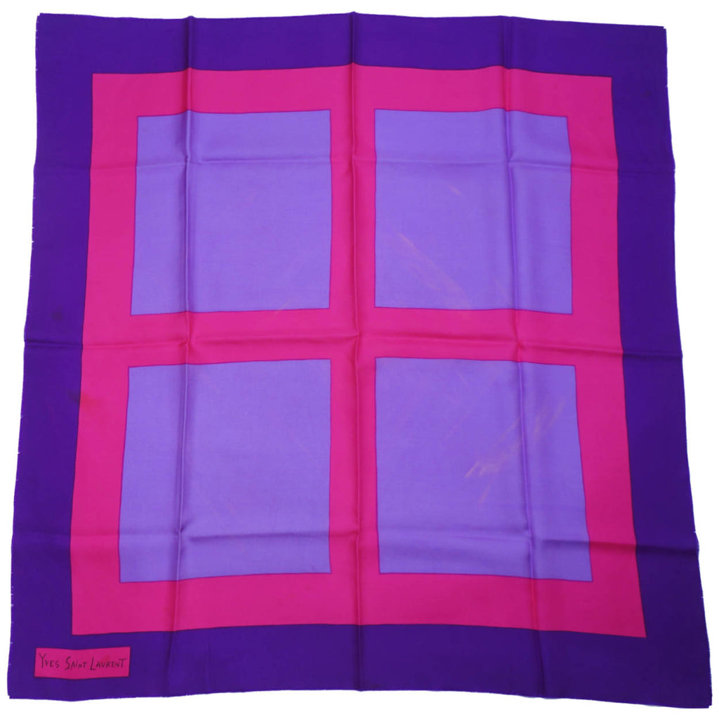 Vintage Yves Saint Laurent Square Silk Scarf - Poppy's Vintage Clothing