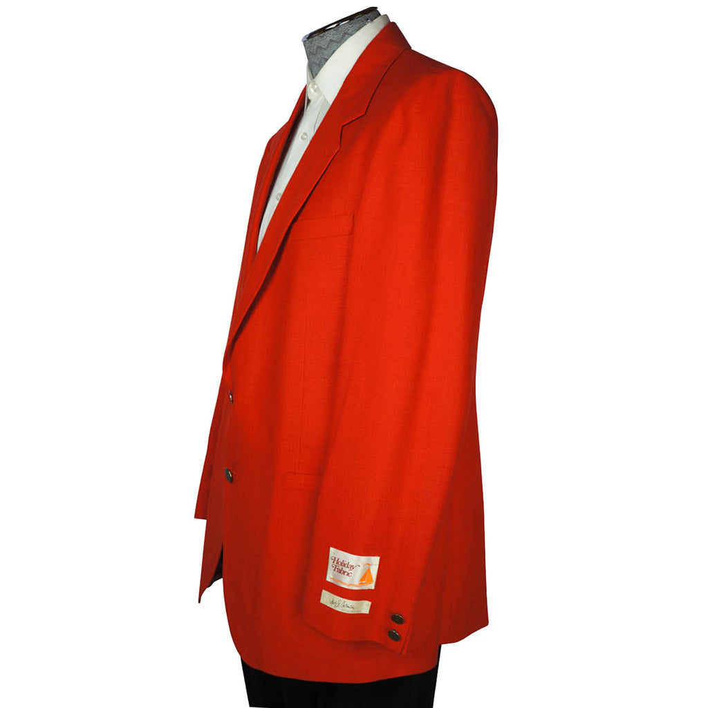 Vintage NOS Red Holiday Jacket Mens Blazer Sport Coat L Unused 1970s NWT - Poppy's Vintage Clothing
