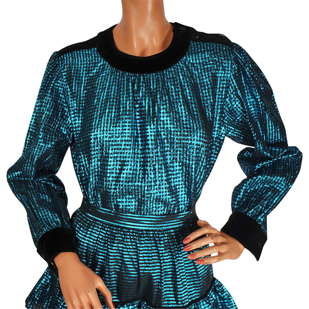 Vintage 1970s Yves Saint Laurent Peasant Look Blouse and Skirt -  L - Poppy's Vintage Clothing