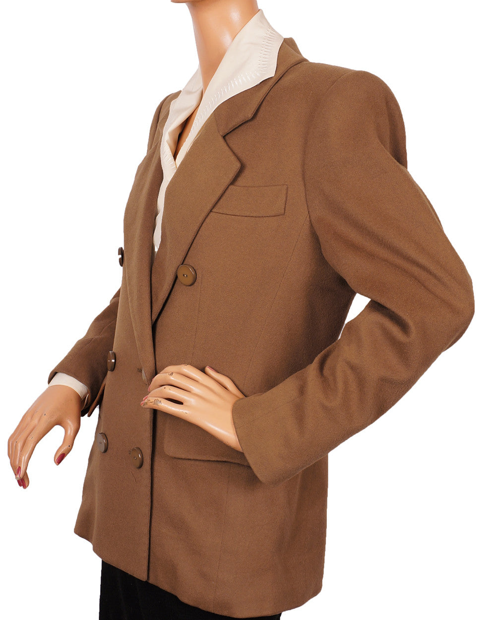 Vintage 1990s Brown Wool Jacket by Yves Saint Laurent - Rive Gauche M - Poppy's Vintage Clothing