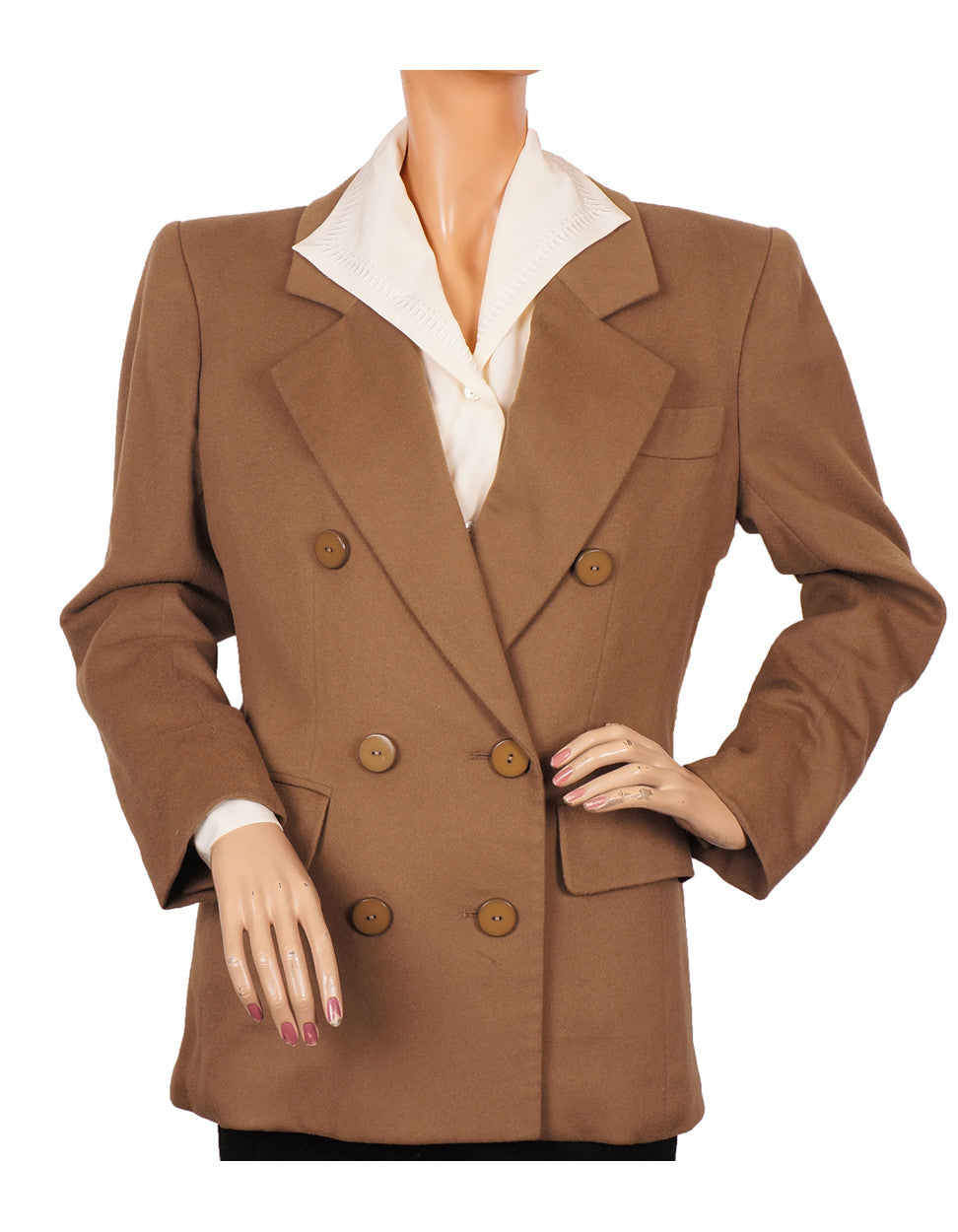 Vintage 1990s Brown Wool Jacket by Yves Saint Laurent - Rive Gauche M - Poppy's Vintage Clothing