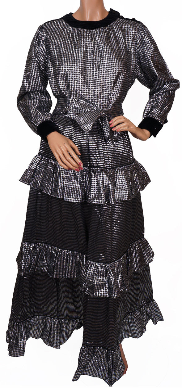 Designer Vintage Yves Saint Laurent Peasant Look 1970s Blouse & Skirt S / M - Poppy's Vintage Clothing