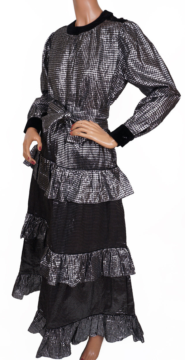 Designer Vintage Yves Saint Laurent Peasant Look 1970s Blouse & Skirt S / M - Poppy's Vintage Clothing