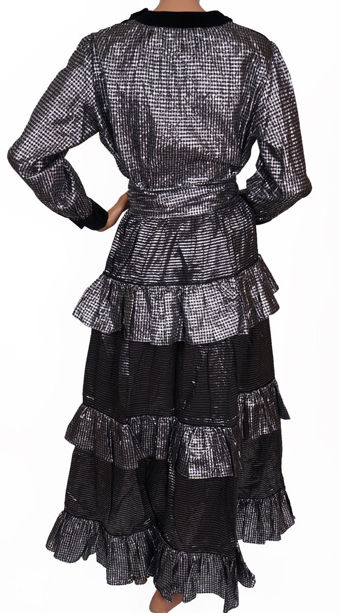 Designer Vintage Yves Saint Laurent Peasant Look 1970s Blouse & Skirt S / M - Poppy's Vintage Clothing