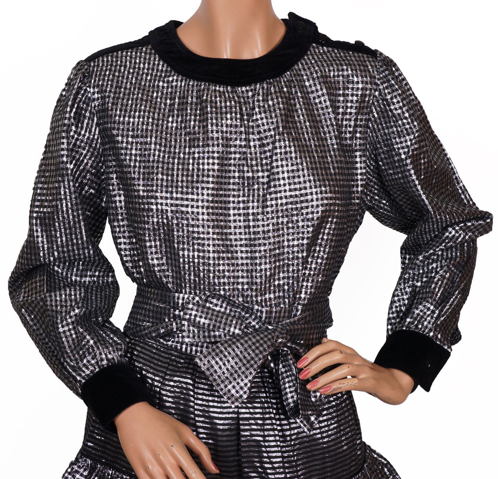 Designer Vintage Yves Saint Laurent Peasant Look 1970s Blouse & Skirt S / M - Poppy's Vintage Clothing