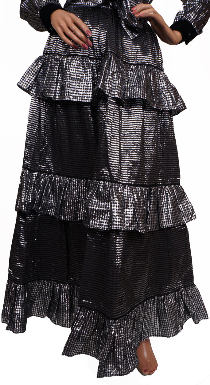 Designer Vintage Yves Saint Laurent Peasant Look 1970s Blouse & Skirt S / M - Poppy's Vintage Clothing
