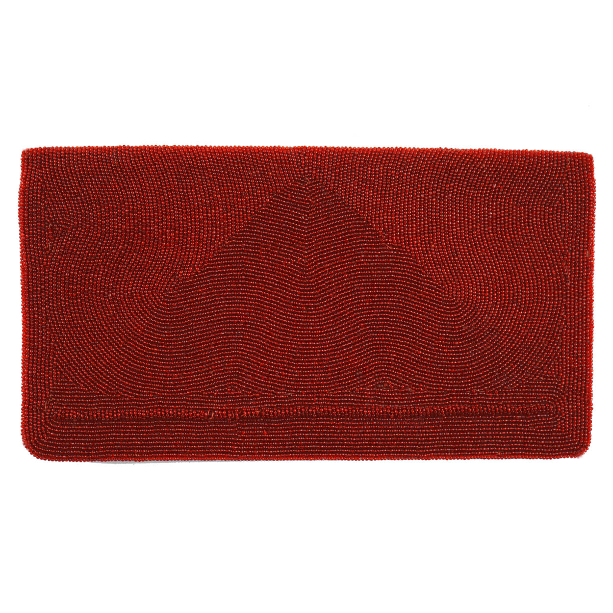 Vintage Evening Clutch Opera Purse Red Beaded Satin Zingraff Paris - Poppy's Vintage Clothing