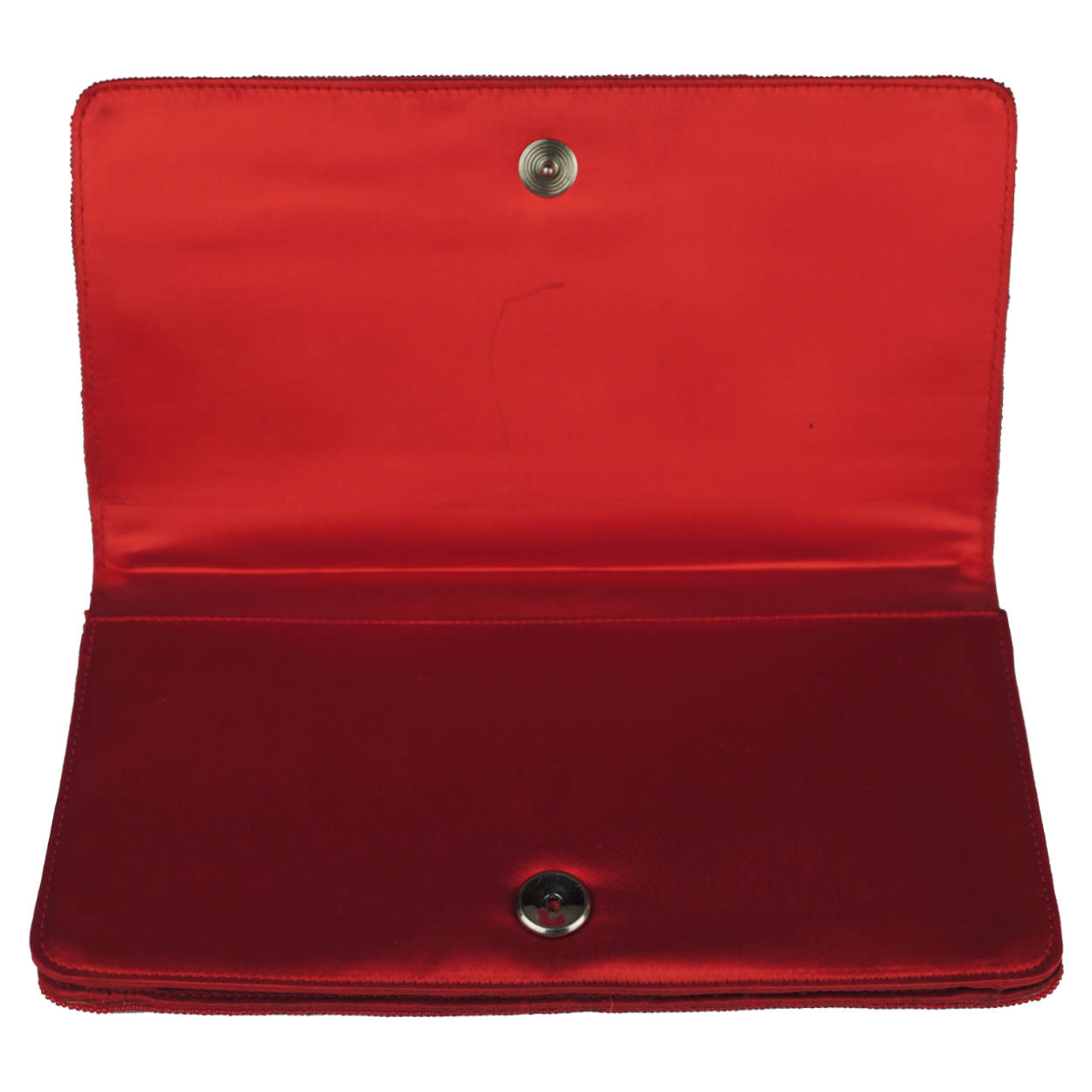 Vintage Evening Clutch Opera Purse Red Beaded Satin Zingraff Paris - Poppy's Vintage Clothing