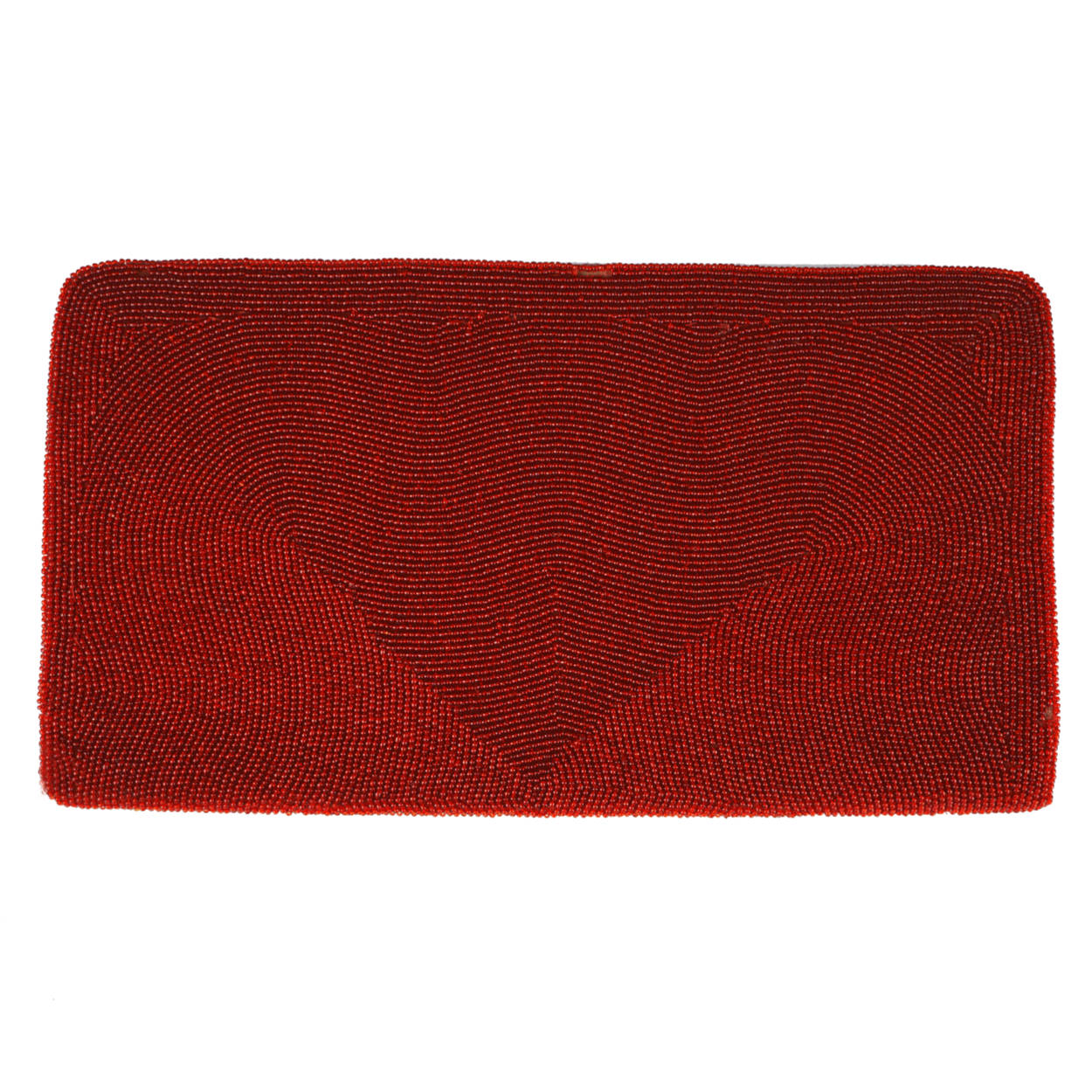 Vintage Evening Clutch Opera Purse Red Beaded Satin Zingraff Paris - Poppy's Vintage Clothing